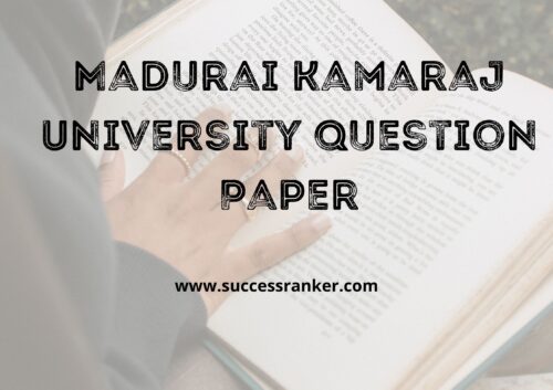 Madurai Kamaraj University Question Paper